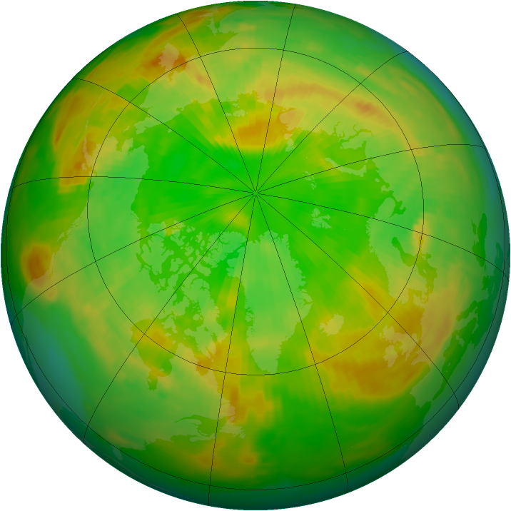 Arctic ozone map for 25 June 1980